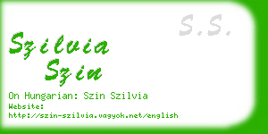 szilvia szin business card